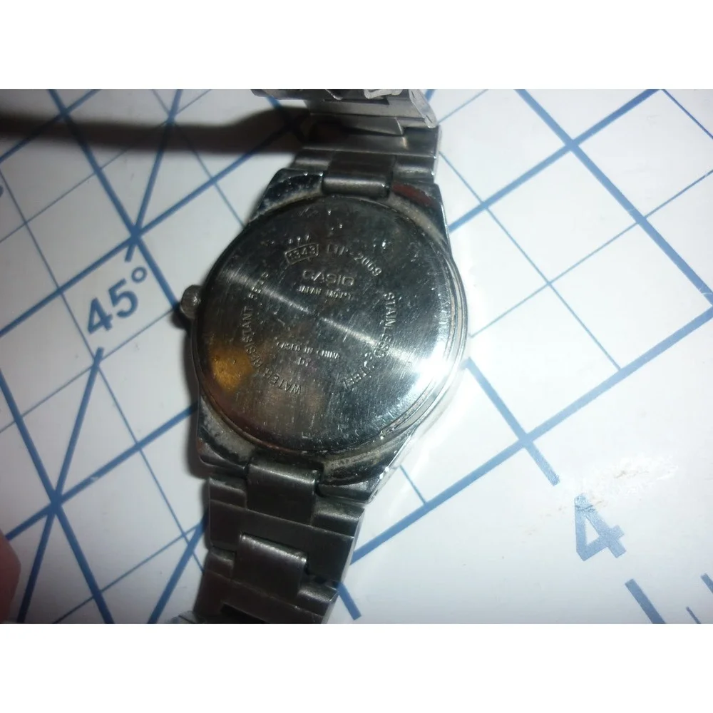 Vtg Casio‎ Quartz Watch Pink Multi Dial Stainless Steel LTP-2069 Works